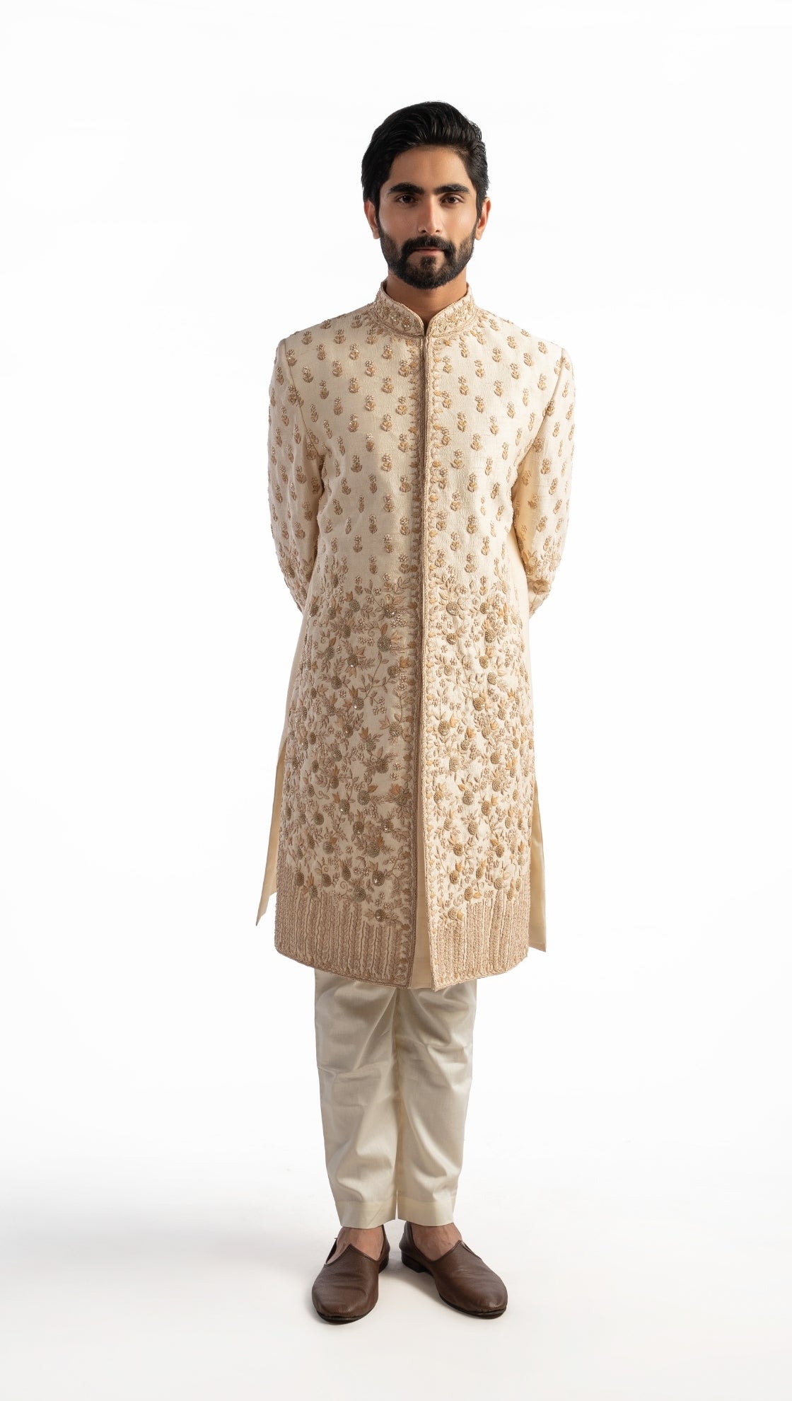 Beige Zardozi Sherwani