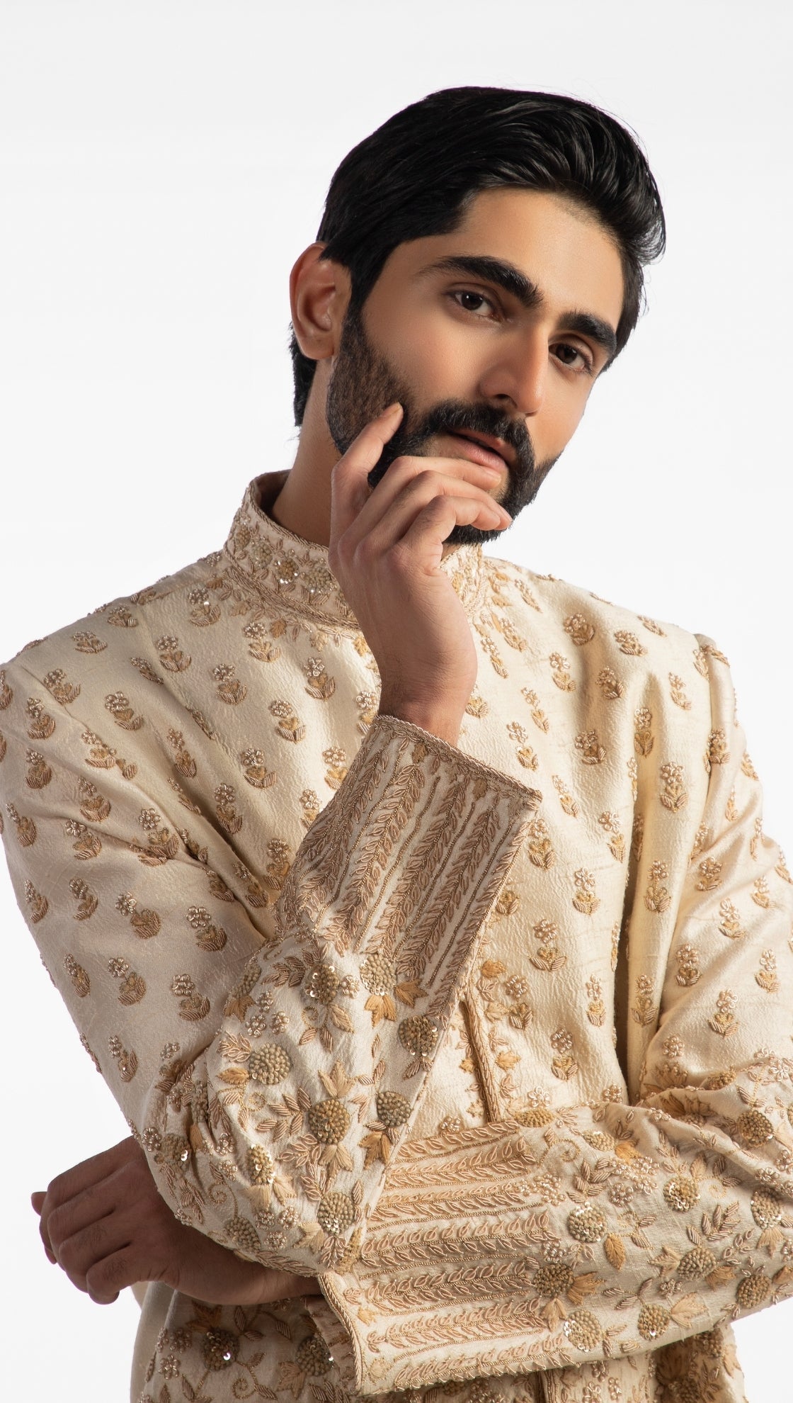 Beige Zardozi Sherwani