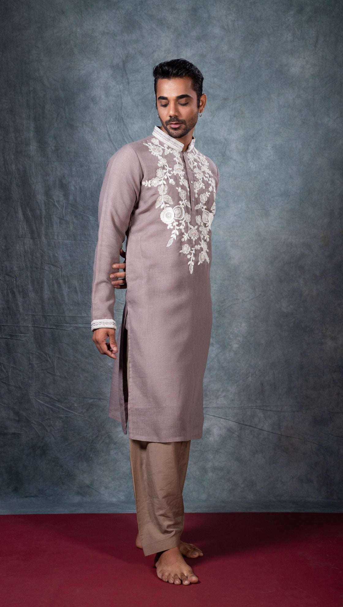 Lavender Embroidered Kurta