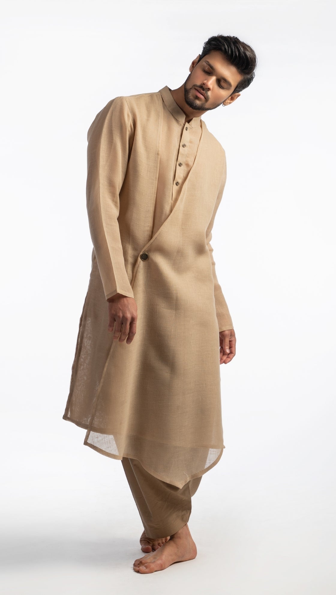 Linen angrakha kurta