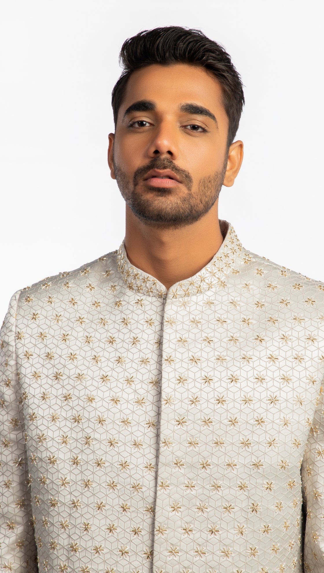 Silver Katdana Beads Sherwani