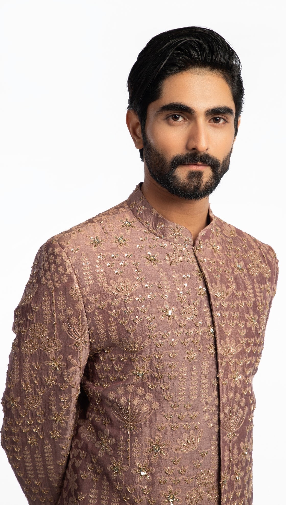 Lavender Zardozi Thread Sherwani