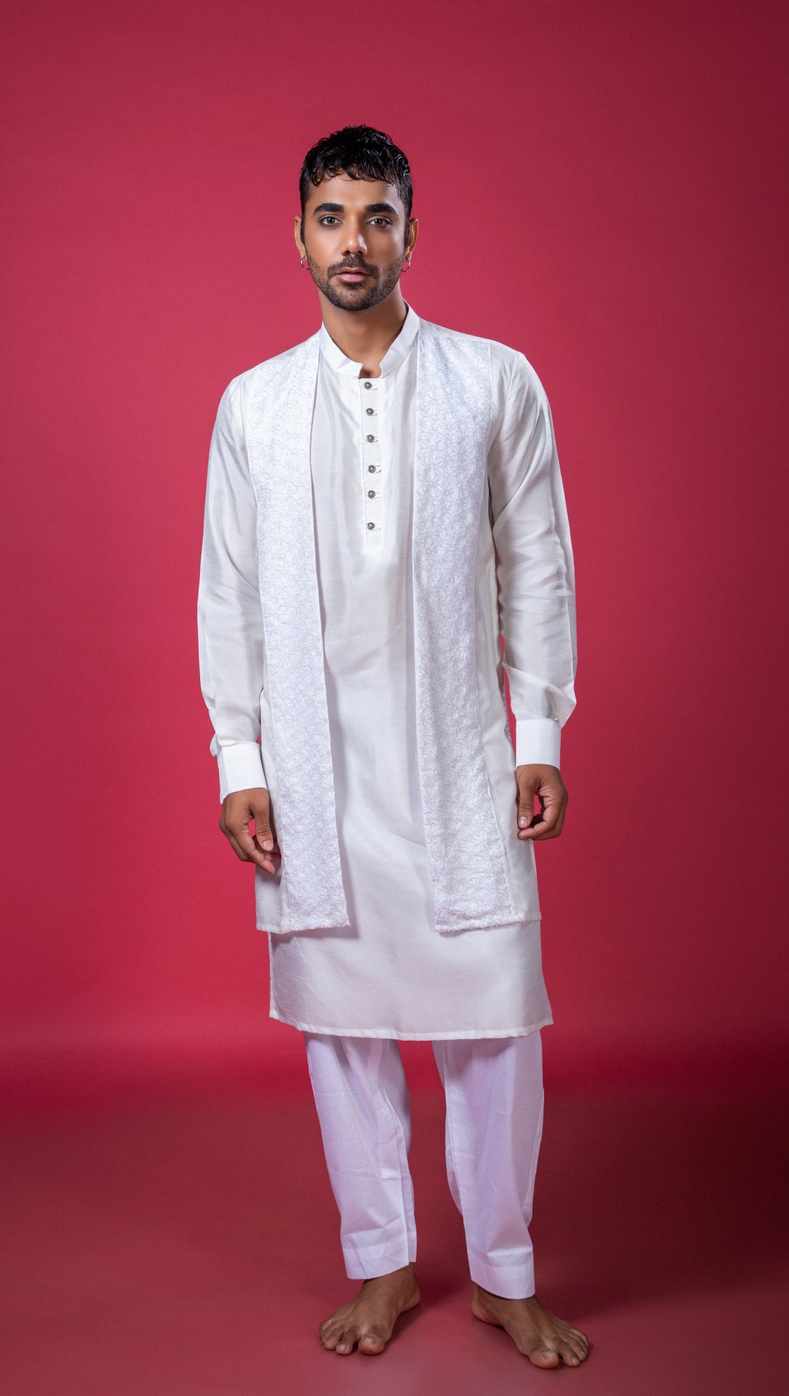 Water Color Bead Work Layered Kurta