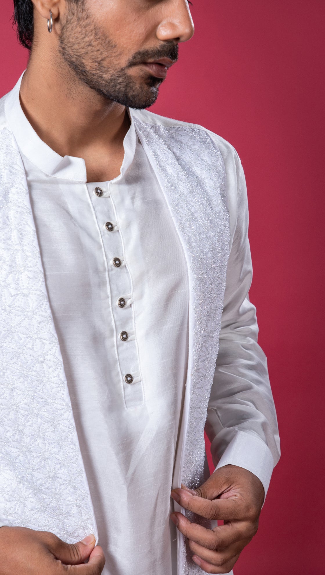 Water Color Bead Work Layered Kurta