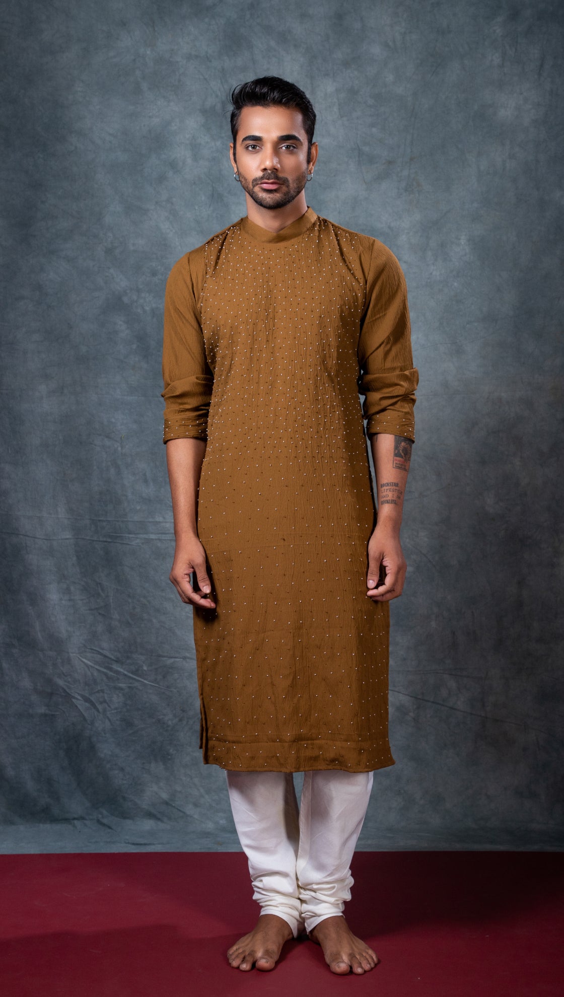 French Knot and Bead Spread Kurta