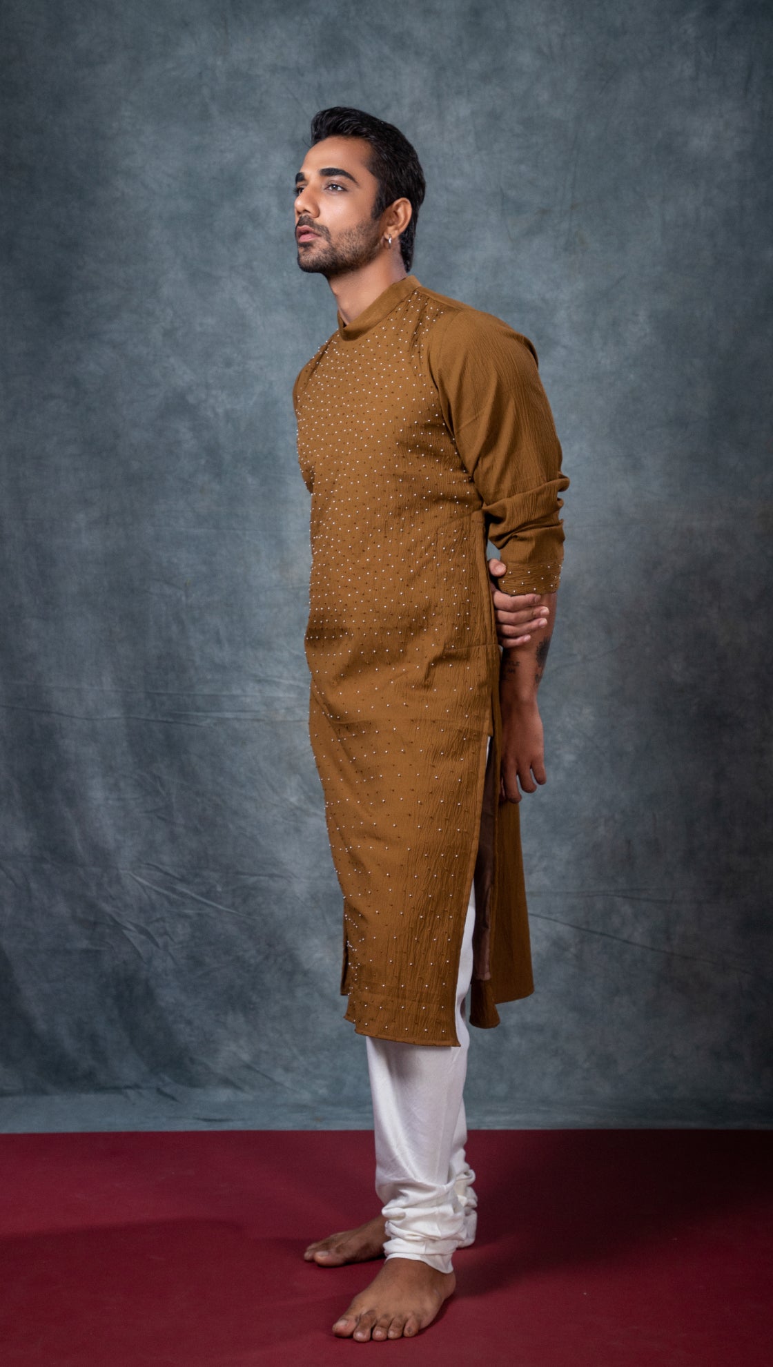 French Knot and Bead Spread Kurta