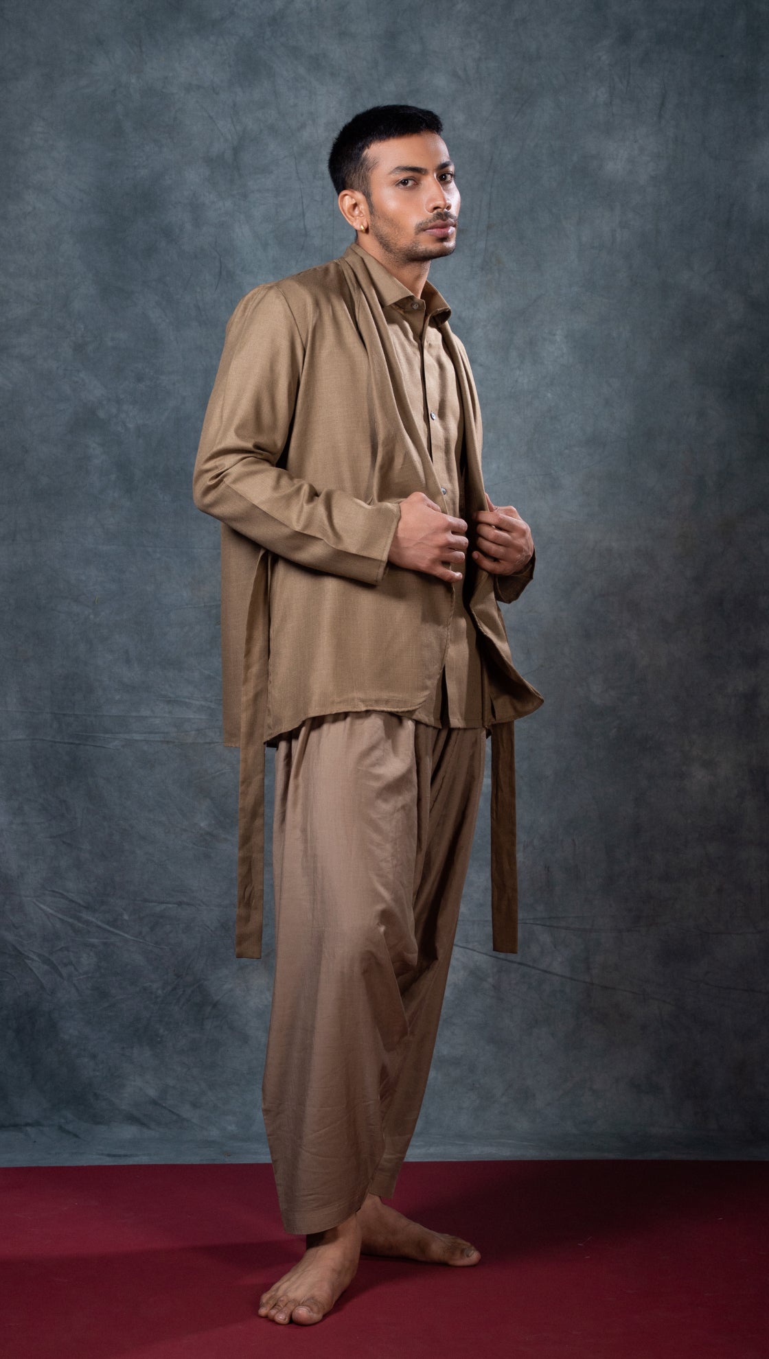 Linen Shirt and Shrug Set