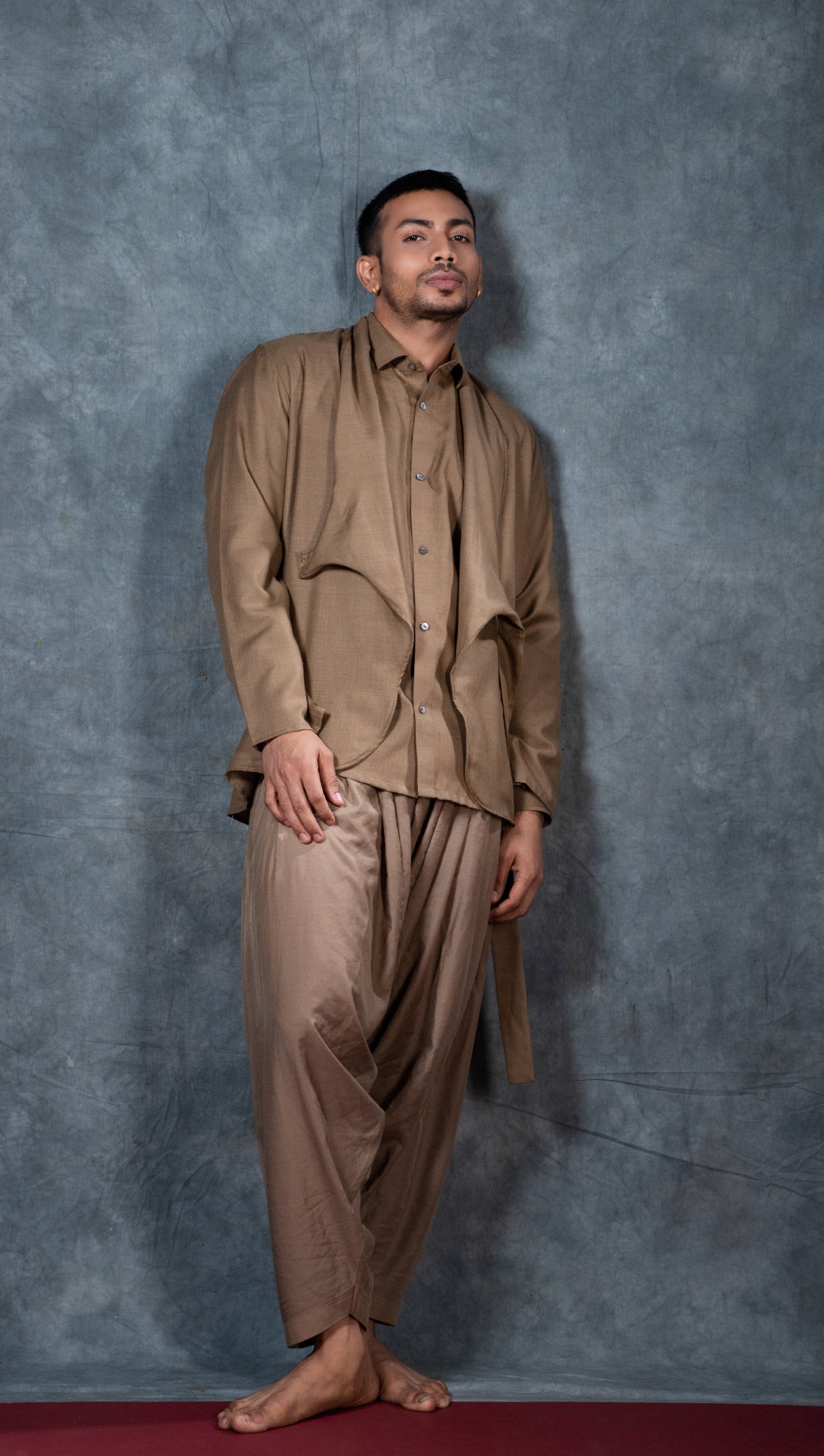 Linen Shirt and Shrug Set
