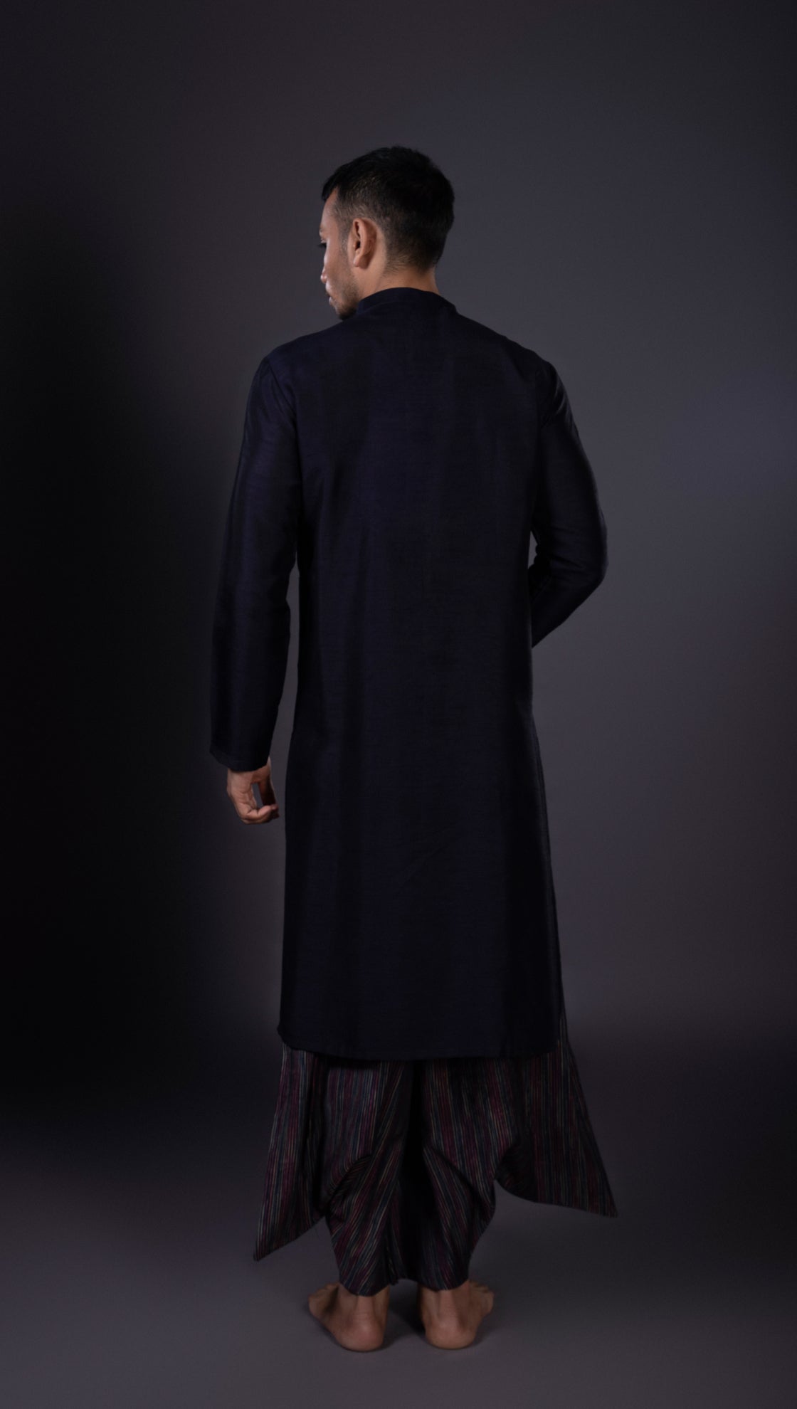 Midnight Blue Katdana Neckline Kurta