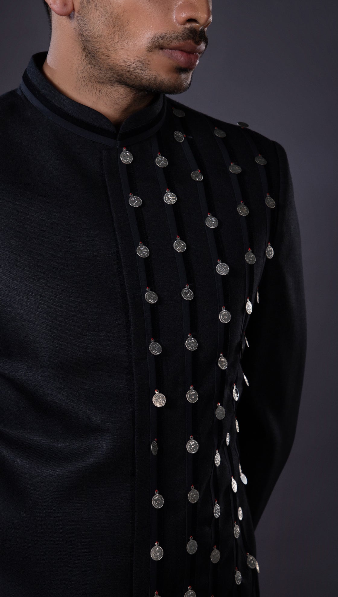 Coin Highlighted Paneled Jacket