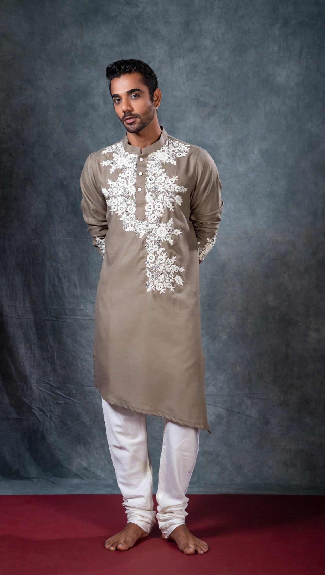 Linen Embroidered Kurta