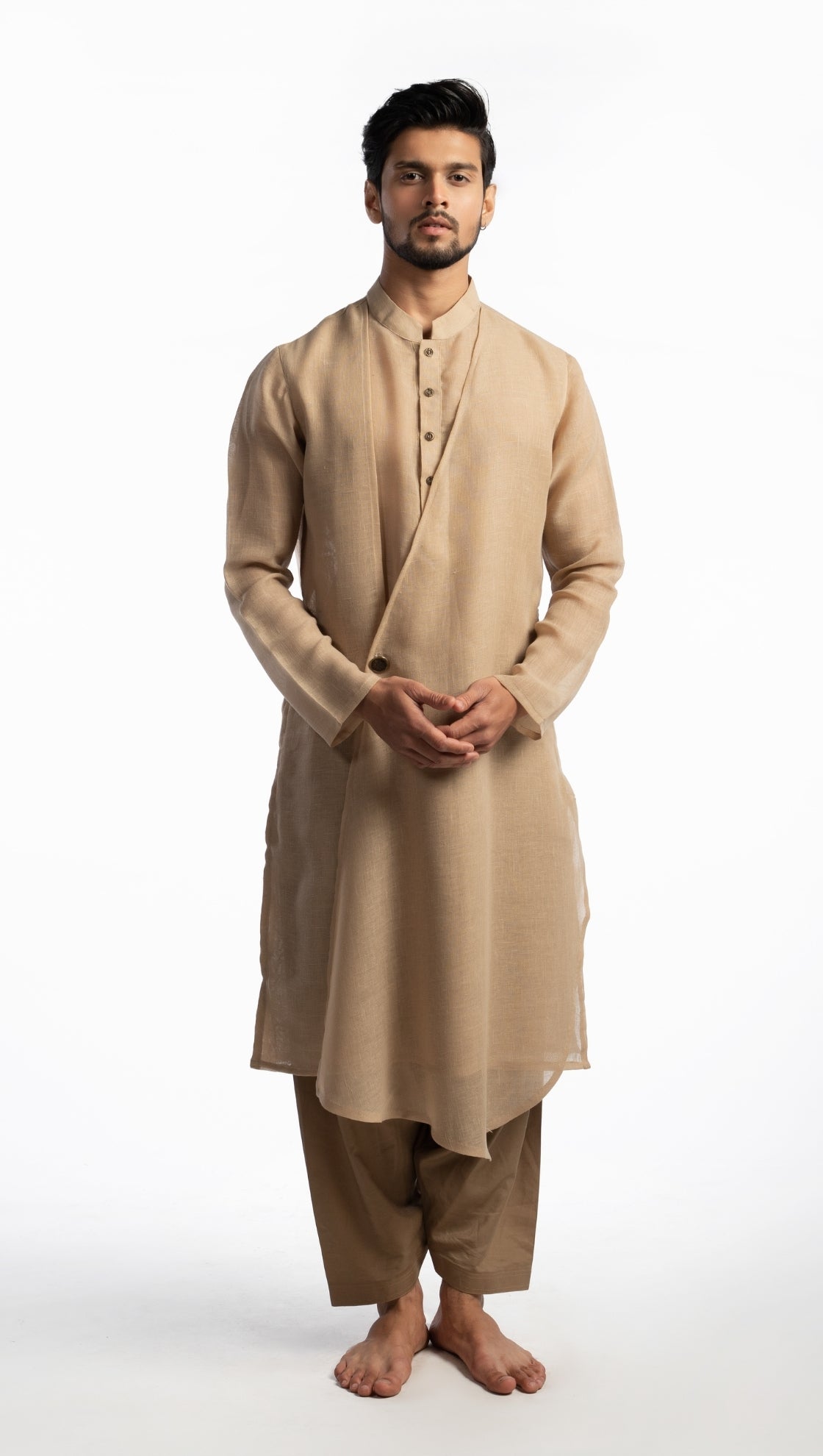Linen angrakha kurta