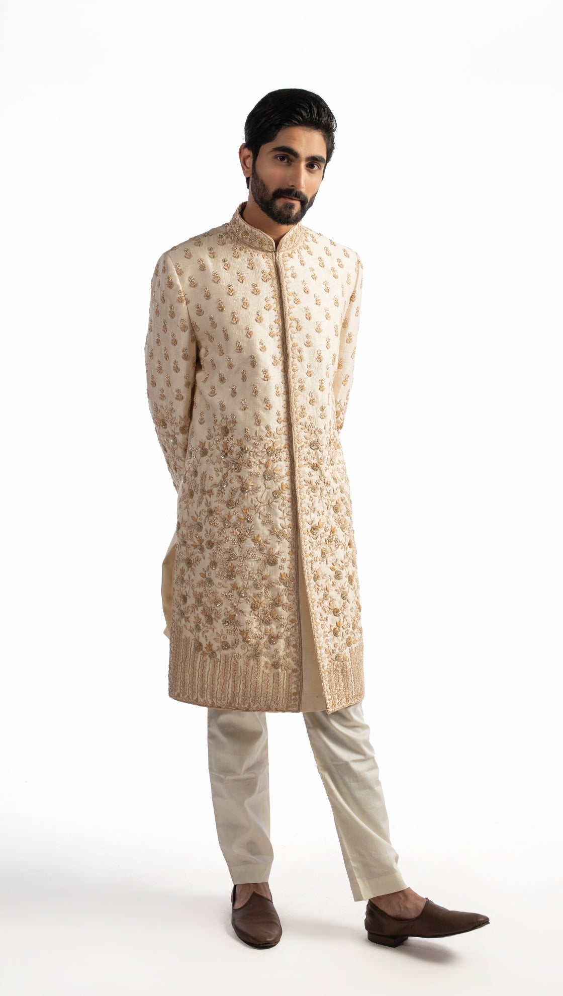 Beige Zardozi Sherwani