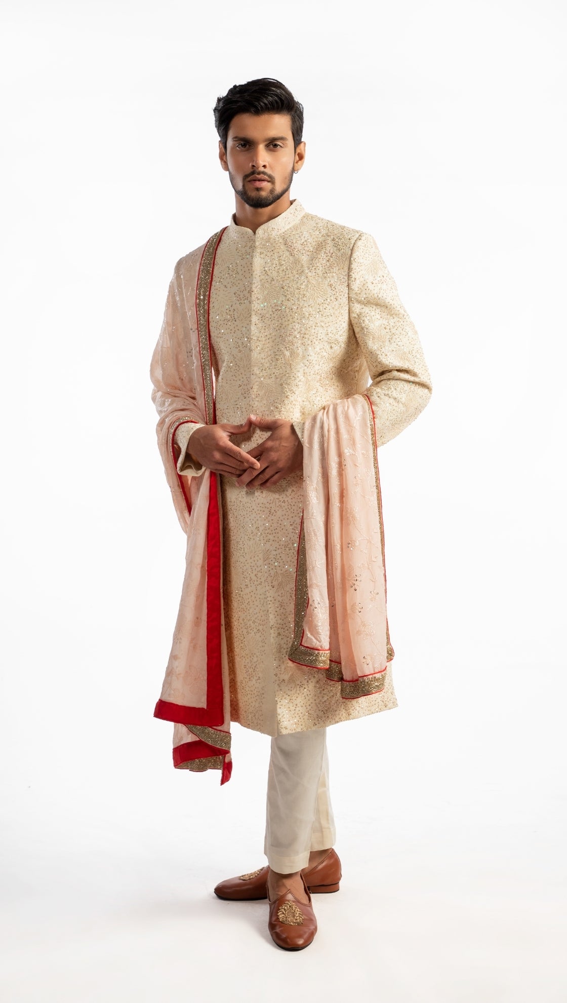 Thread Zari Ivory Sherwani