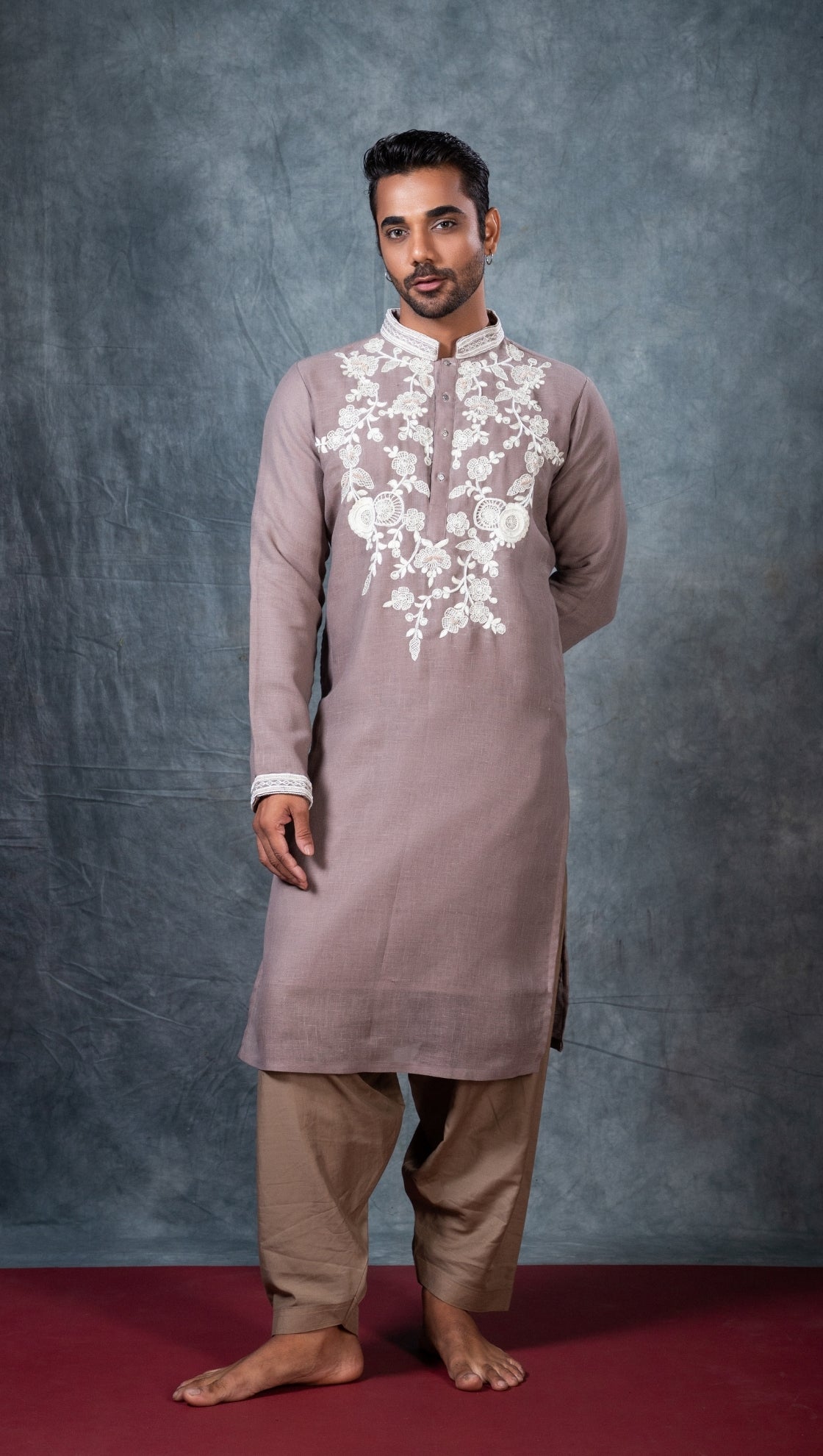 Lavender Embroidered Kurta