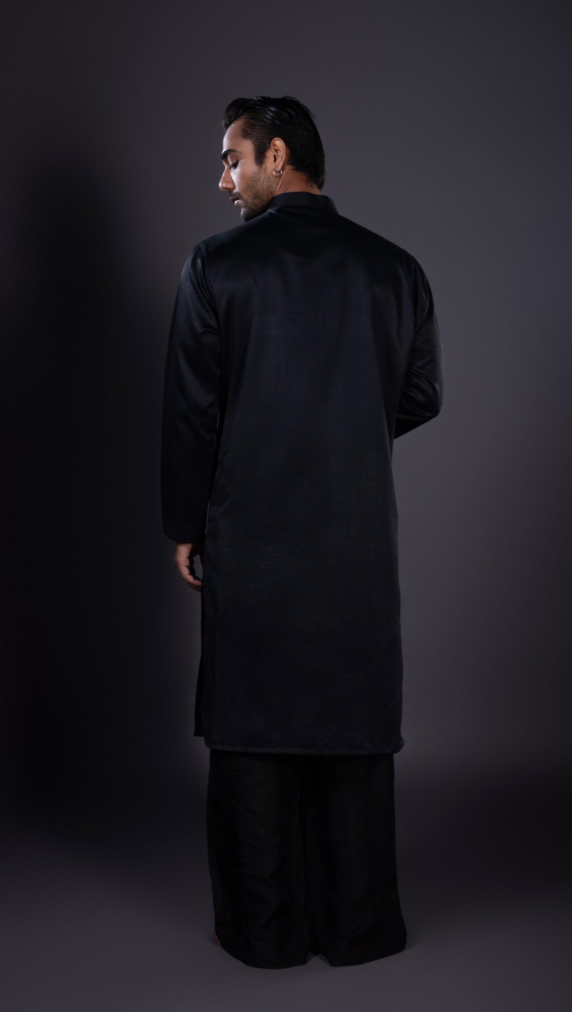 Midnight Blue Katdana Neckline Kurta